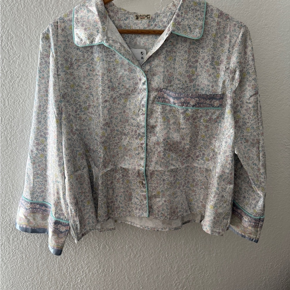 NWT Free People Floral Button-Up Pajama set XL - Picture 6 of 9